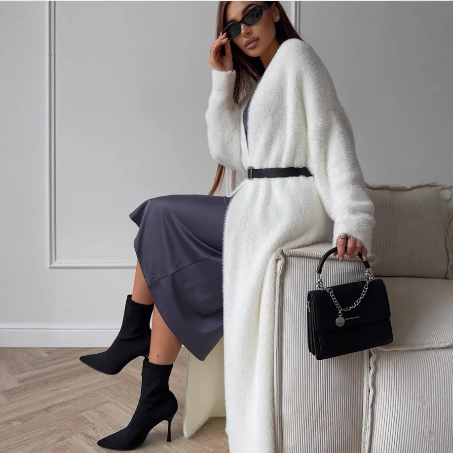 Soft Faux Mink Knit Cardigan