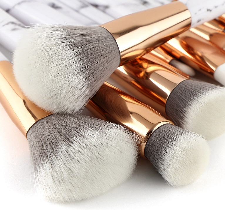 11 Piece of Marble Makeup Brush Set