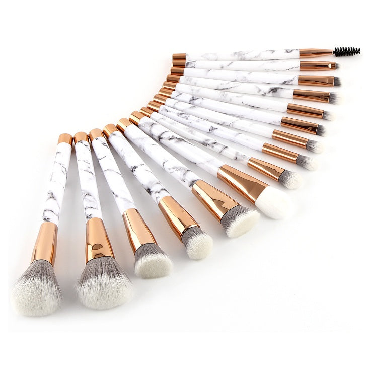 11 Piece of Marble Makeup Brush Set
