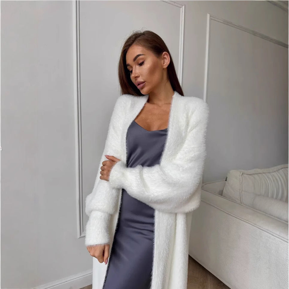 Soft Faux Mink Knit Cardigan