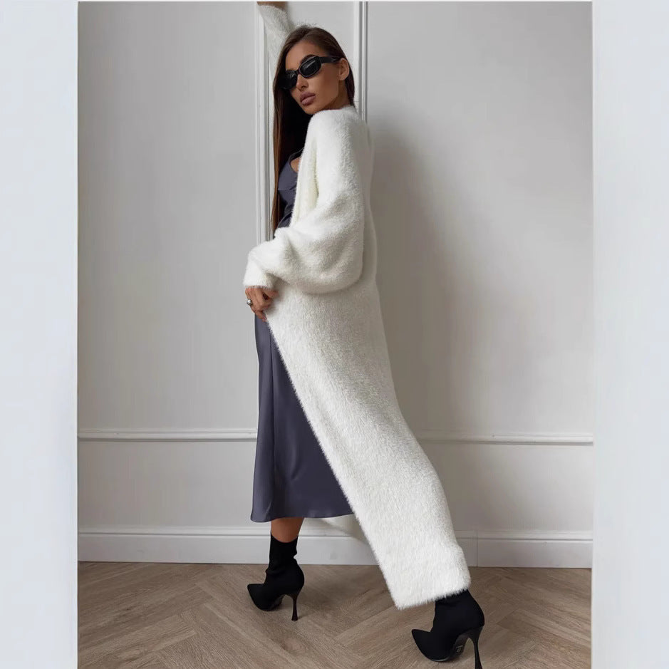 Soft Faux Mink Knit Cardigan