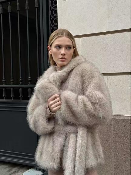 Plush Polo Collar Cozy Coat