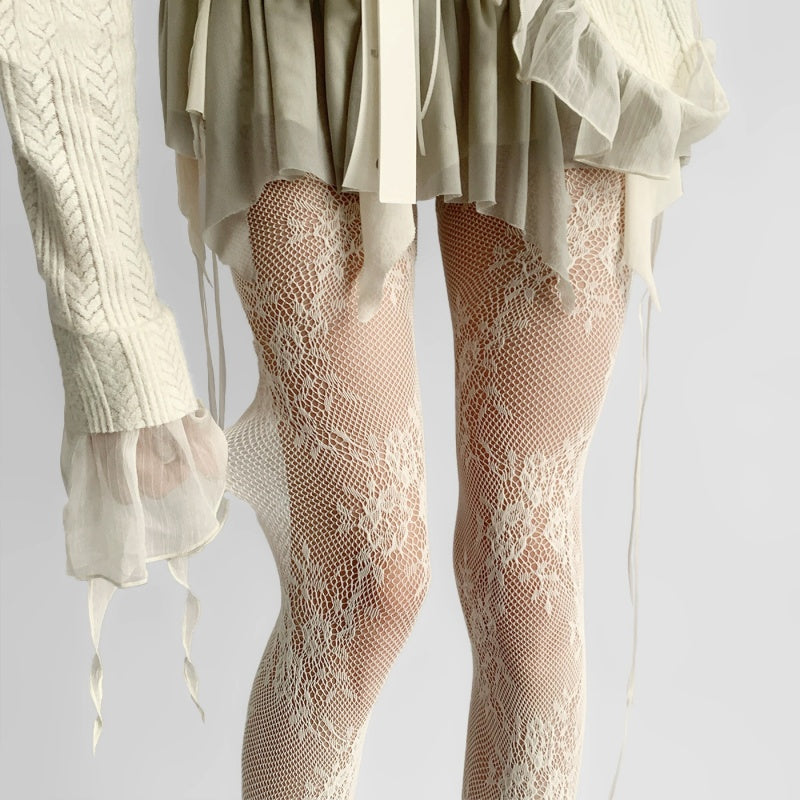 Floral Mesh Fishnet Tights