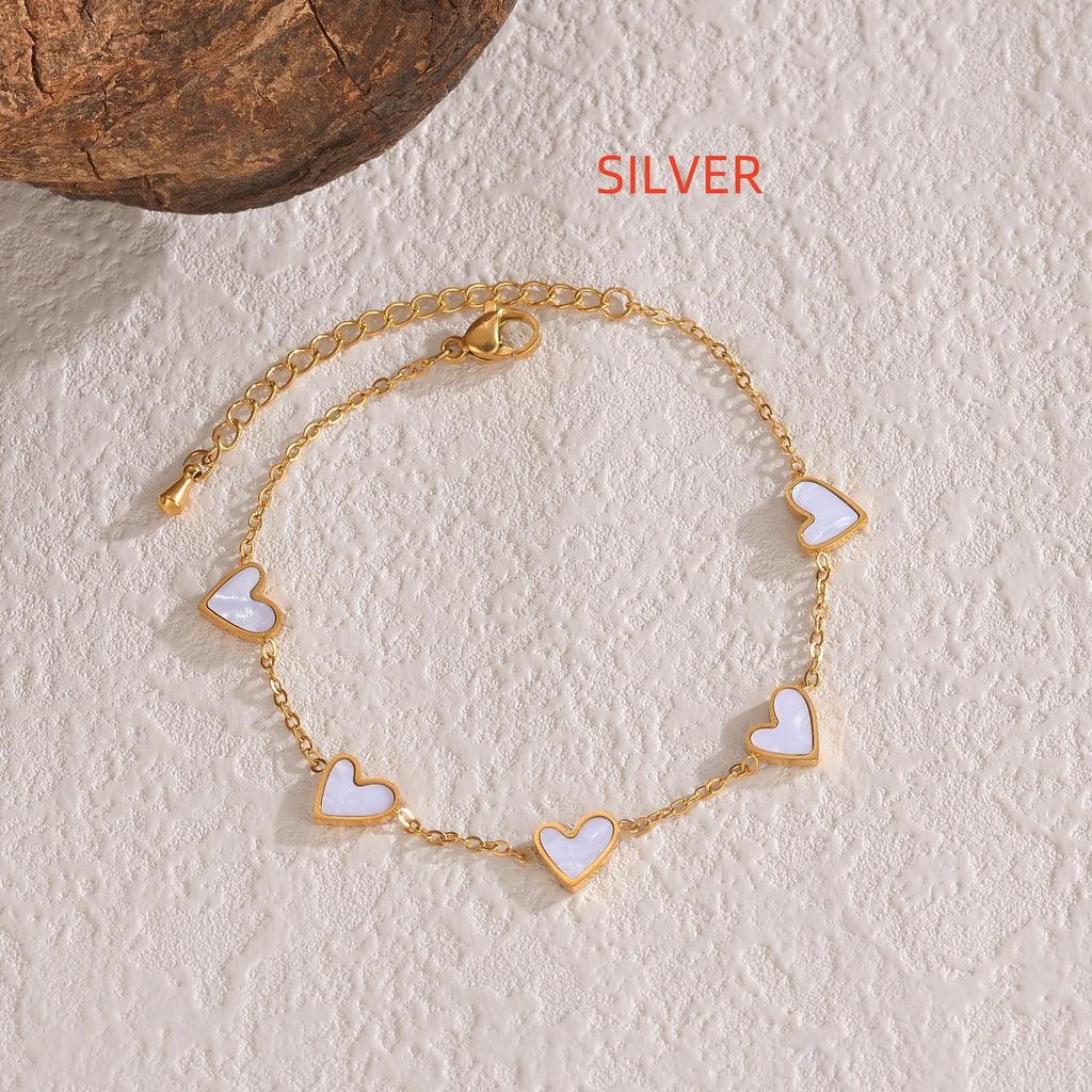 Ins Love Bracelet  Stainless Steel Dripping Heart Bracelet Fashion Valentine's Day Jewelry Gift
